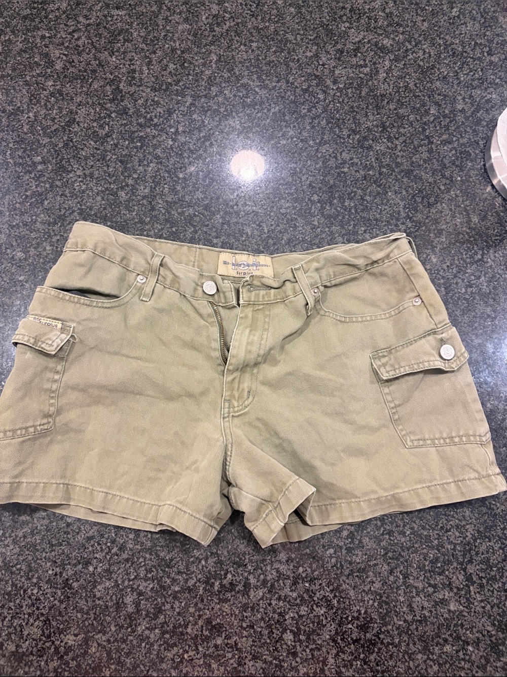 Olive Cargo Pocket Women's Shorts life energy intelligence brand